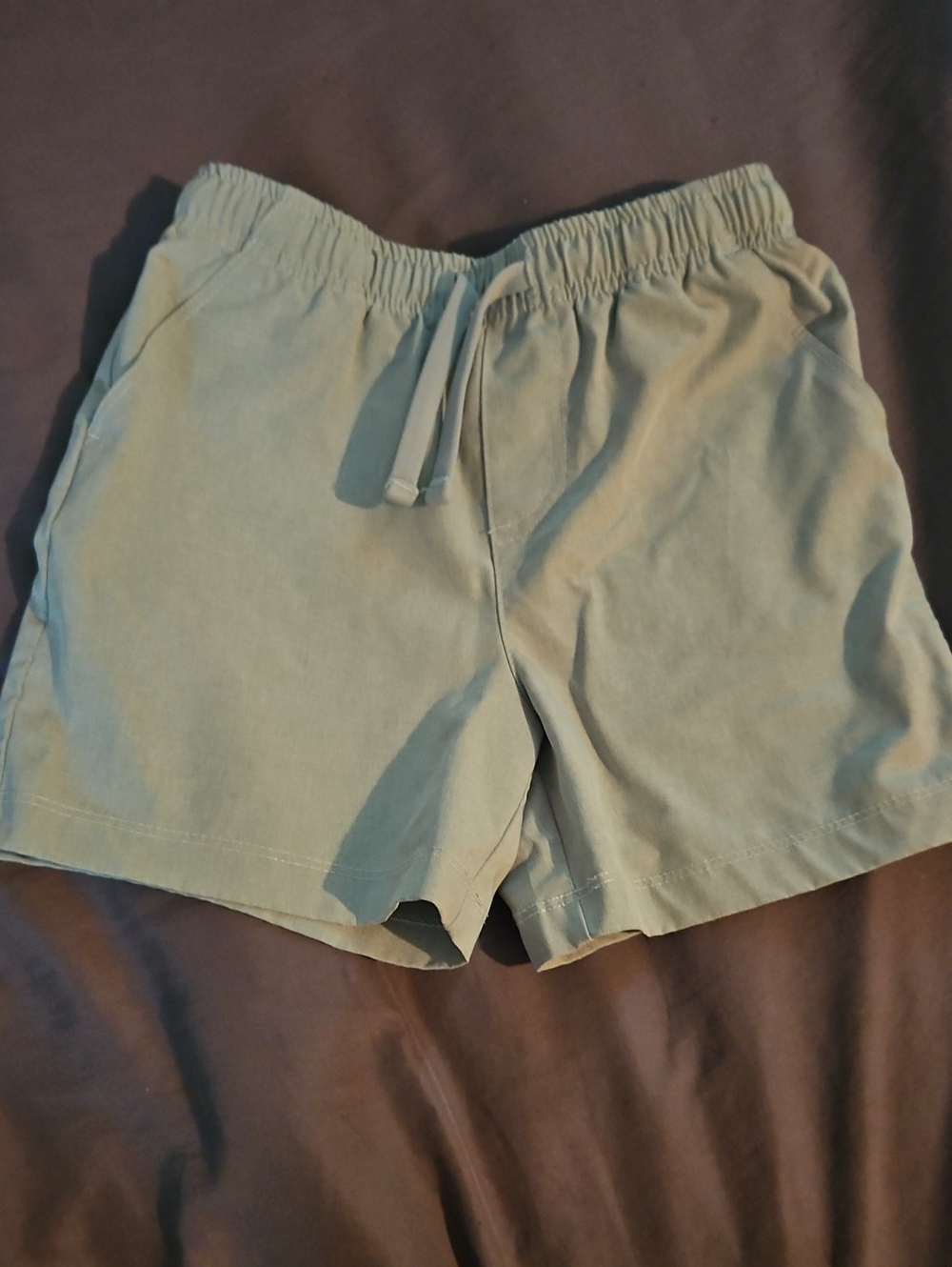 Boy's Relaxed Drawstring Shorts in Sage Green
